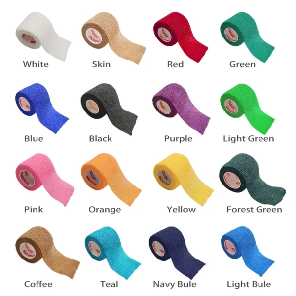 Bandage élastique auto-adhésif, 1 rouleau de 2.5/5/10cm, sport, bande cohésive, Elastoplast pour blessure, doigt, poignet et cheville